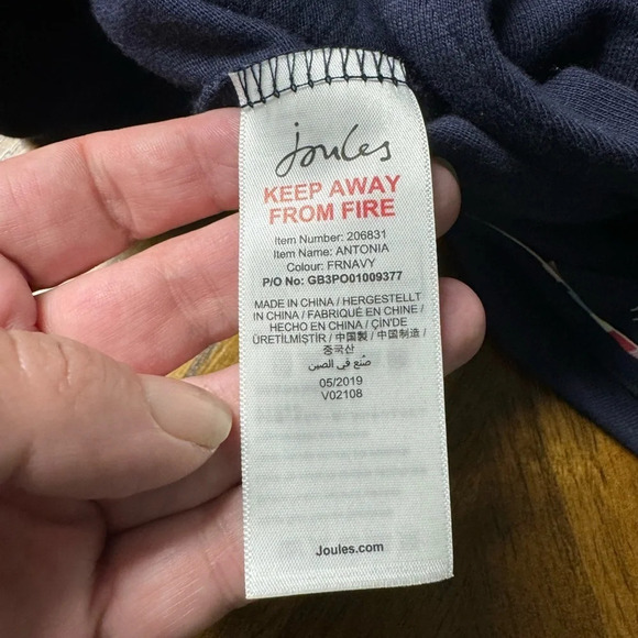 Joules Antonia cotton short sleeve v neck pant  jumpsuit Navy Size 2 NWT - Picture 11 of 12